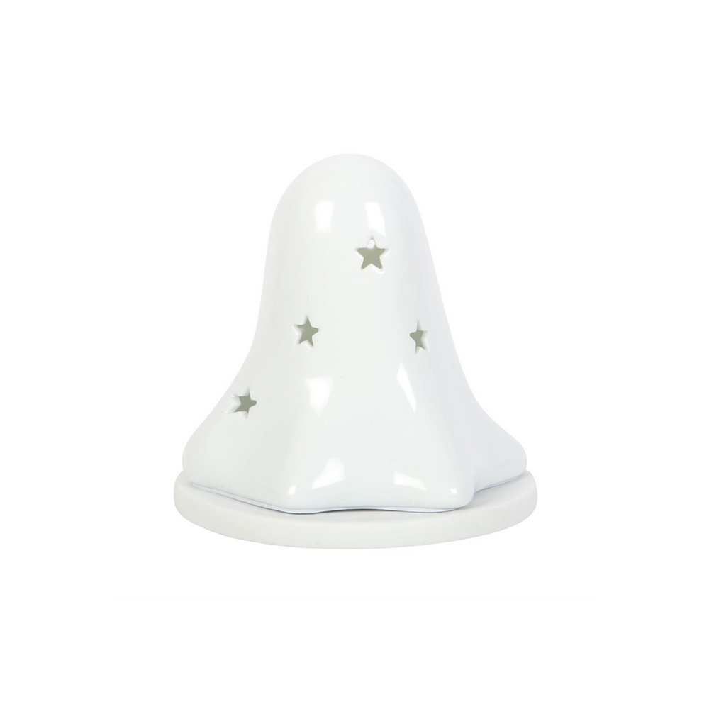 Ceramic Ghost Tealight and Incense Cone Holder