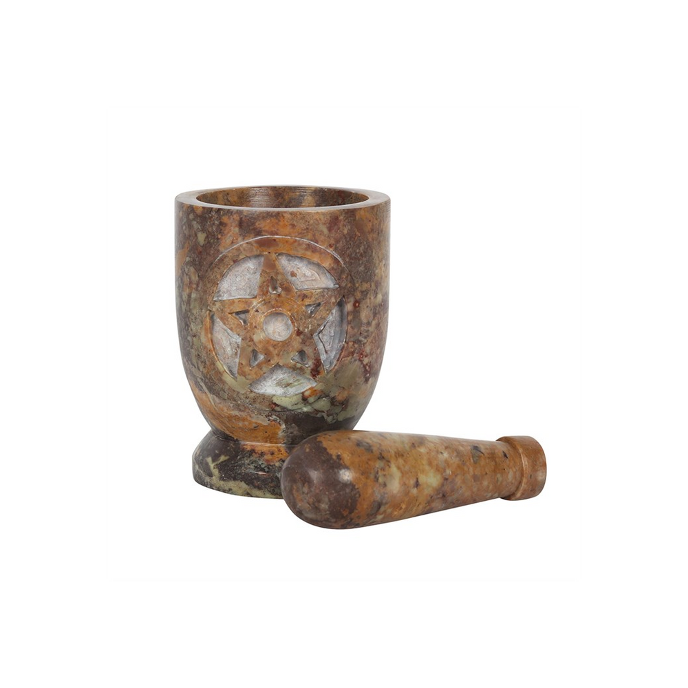 Stone Pentagram Mortar and Pestle