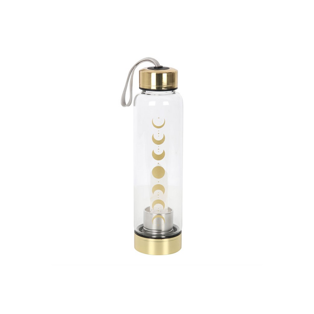 Quartz Moon Phase Glass Water Bottle