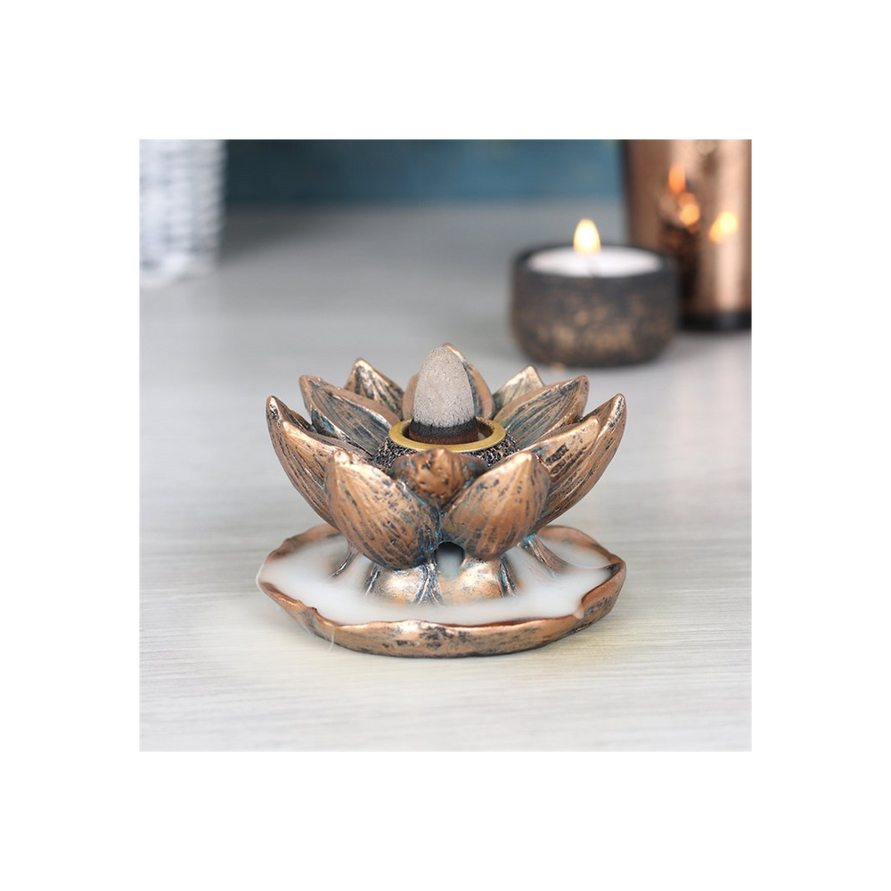 Bronze Lotus Backflow Incense Burner