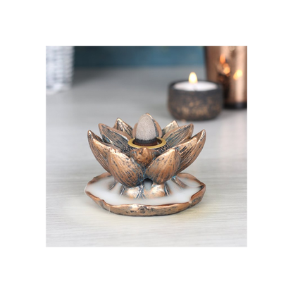 Bronze Lotus Backflow Incense Burner