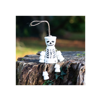 White Skeleton Terracotta Pot Man