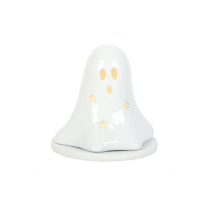 Ceramic Ghost Tealight and Incense Cone Holder