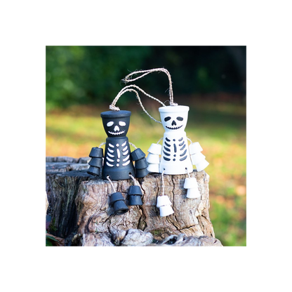 White Skeleton Terracotta Pot Man