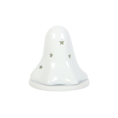 Ceramic Ghost Tealight and Incense Cone Holder